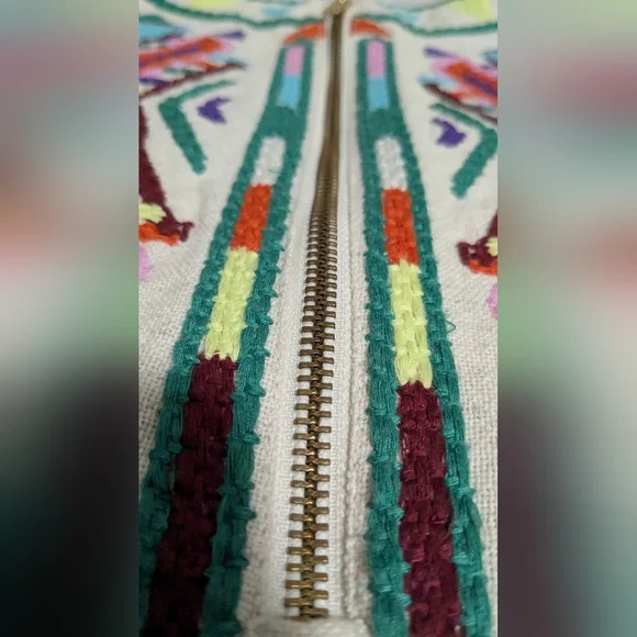 by Gryphon Anthropologie Dress Ivory Embroidered Boho Chic Dress Size Small(4) - Picture 8 of 14